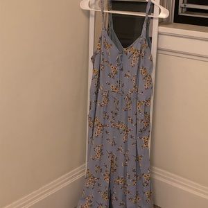 Blue and white floral jumsuit